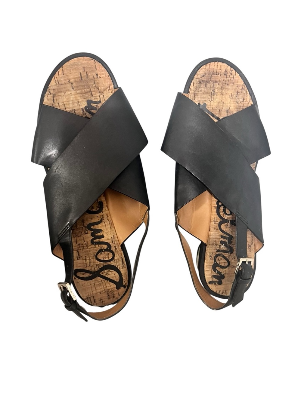 Sam Edelman Torin gold heel Crossover Slingback Sandals
